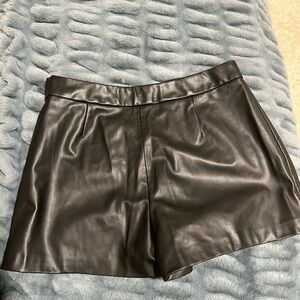 Zara Black Leather Women's Skort